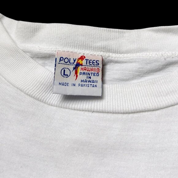 80s 90s vintage Hawaiian Fishes t-shirt single stitch Poly Tees Hawaii neon. - Picture 7 of 9